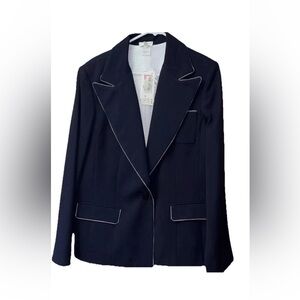 NWT $295 Women 16 Austin Reed 100% worsted wool Navy Jacket Office Executive